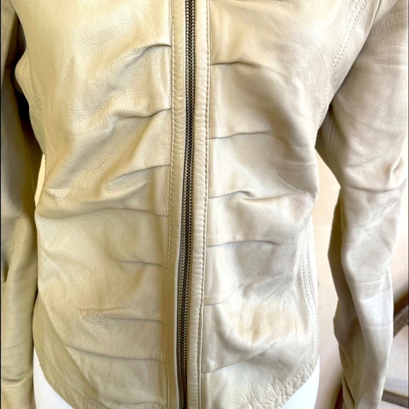 ITALIAN GLOVE SOFT LEATHER JACKET Tan Neutral Lightweight Unlined Womans M ITALY - Picture 6 of 12